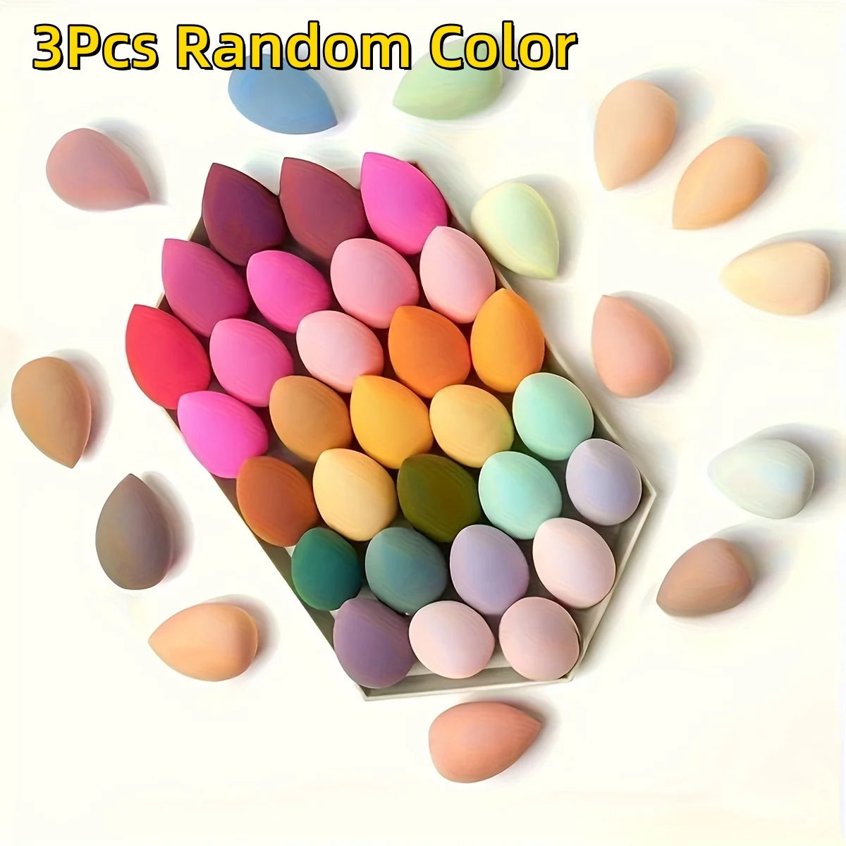 3/30Pcs Multicolor Makeup Sponge Beauty Powder Puff Wet and Dry Dual-Use Ultra Soft Beauty Blender Natural Flawless Application